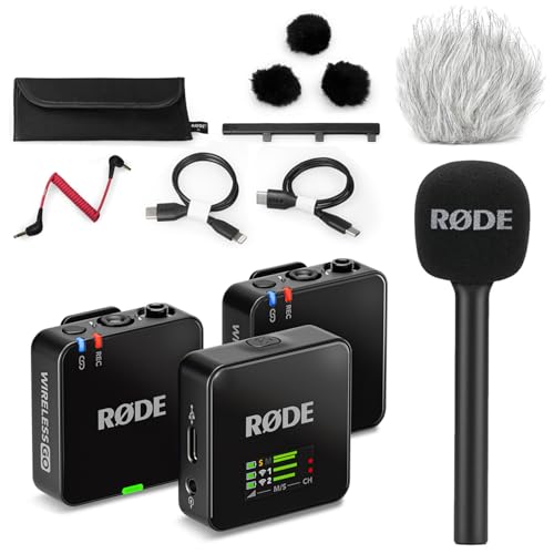 Rode Wireless GO Gen 3 Drahtloses 2-Kanal Mikrofon-Funksystem mit Interview GO Handadapter und keepdrum Fell-Windschutz Rode Wireless GO Gen 3 Drahtloses 2-Kanal Mikrofon-Funksystem mit Interview GO Handadapter und keepdrum Fell-Windschutz von RØDE