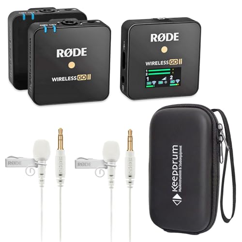 Rode Wireless GO II 2-Kanal Mikrofon-Funksystem + 2X Lavalier GO Weiß + keepdrum Soft-Case von RØDE