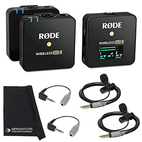 Rode Wireless GO II 2-Kanal Mikrofon-Funksystem + 2X Smartlav + 2X SC3 + keepdrum Mikrofasertuch von RØDE
