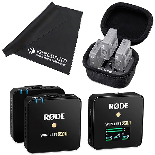 Rode Wireless GO II Drahtlos-Mikrofon-System + Charge Station Lade-Case + keepdrum Tuch von RØDE