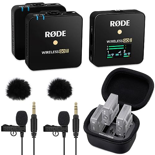 Rode Wireless GO II Mikrofon System + 2X Lavalier GO + Charging Case + 2X keepdrum Fell-Windschutz von RØDE