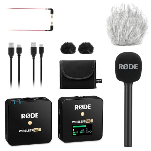 Rode Wireless GO II Single Funk-Mikrofon Set + Interview GO Handadapter + keepdrum Fell-Windschutz Rode Wireless GO II Single Funk-Mikrofon Set + Interview GO Handadapter + keepdrum Fell-Windschutz von RØDE