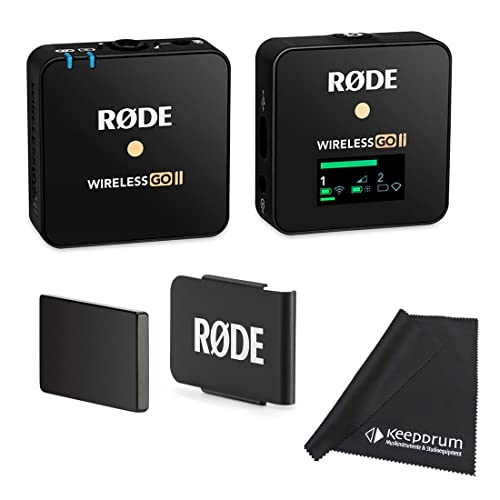 Rode Wireless GO II Single Mikrofon Funk-System + MagClip GO Magnet-Halterung + keepdrum Mikrofasertuch von RØDE