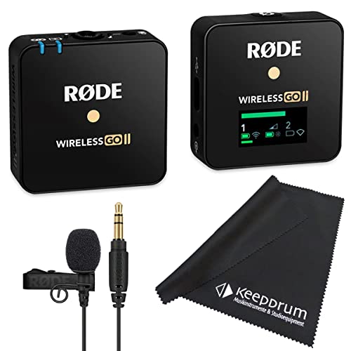 Rode Wireless GO II Single Mikrofon-Funksystem + Lavalier GO + keepdrum Mikrofaser-Tuch von RØDE