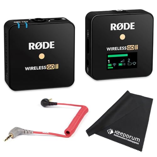 Rode Wireless GO II Single Mikrofon-Funksystem + SC7 Adapter + keepdrum Tuch von RØDE