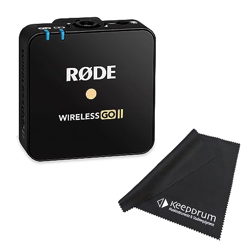 Rode Wireless GO II TX drahtloses Mikrofon Modul Einzel + keepdrum Mikrofasertuch von RØDE