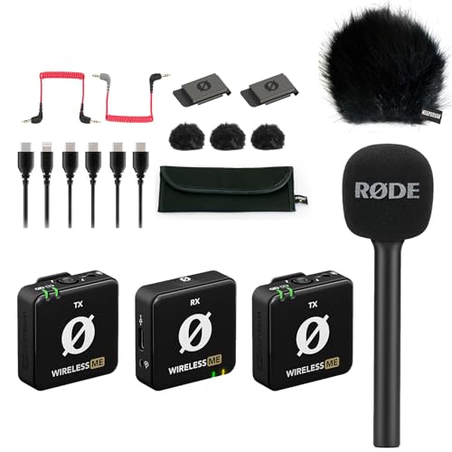 Rode Wireless ME Dual Mikrofon Funksystem + Interview GO Handadapter + keepdrum Fell-Windschutz BK von RØDE