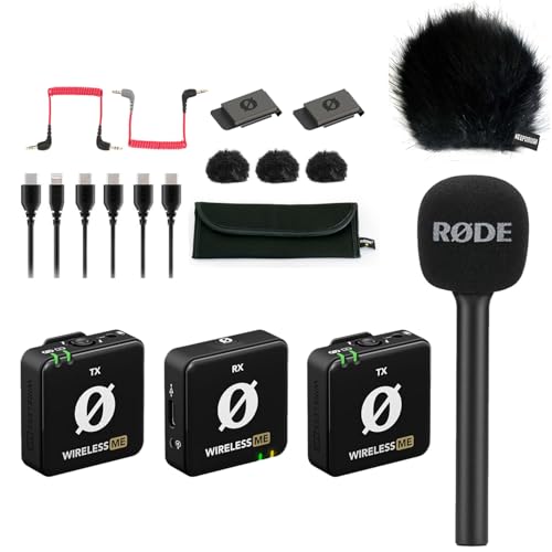 Rode Wireless ME Dual Mikrofon Funksystem + Interview GO Handadapter + keepdrum Fell-Windschutz BK Rode Wireless ME Dual Mikrofon Funksystem + Interview GO Handadapter + keepdrum Fell-Windschutz BK von RØDE