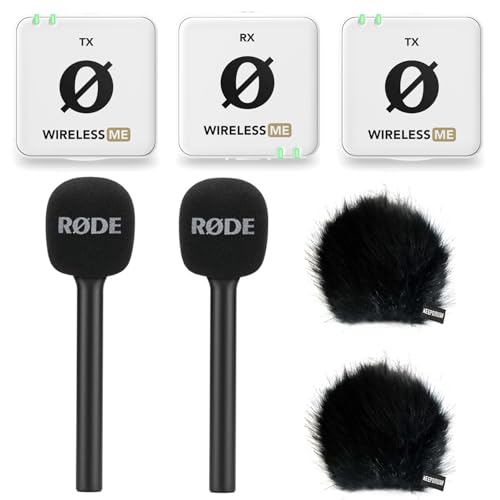 Rode Wireless ME Dual Mikrofon Funksystem Weiss + 2X Interview GO Handadapter + 2X keepdrum Fell-Windschutz BK Rode Wireless ME Dual Mikrofon Funksystem Weiss + 2X Interview GO Handadapter + 2X keepdrum Fell-Windschutz BK von RØDE