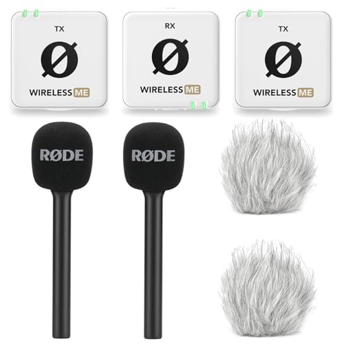 Rode Wireless ME Dual Mikrofon Funksystem Weiss + 2X Interview GO Handadapter + 2X keepdrum Fell-Windschutz Rode Wireless ME Dual Mikrofon Funksystem Weiss + 2X Interview GO Handadapter + 2X keepdrum Fell-Windschutz von RØDE