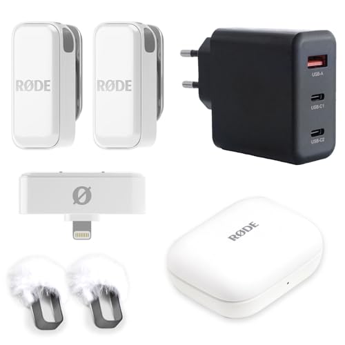 Rode Wireless Micro Drahtloses Mikrofon-System IOS Light-ning Weiss mit keepdrum Netzteil von RØDE