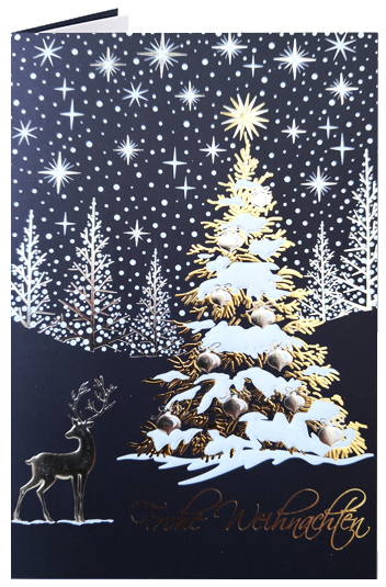 RÖMERTURM Weihnachtskarte , Blauer Winterwald, von RÖMERTURM