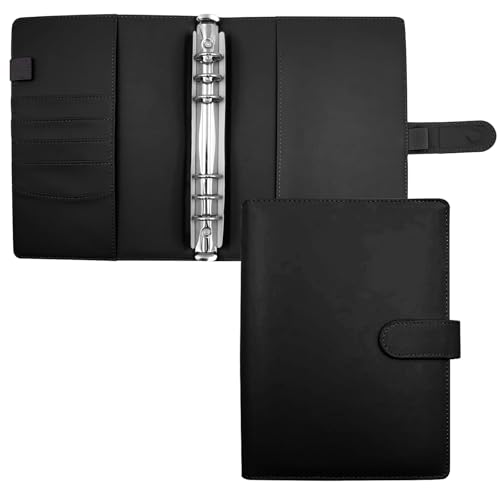 ROEOWENE A5 Ringbuch 6 Loch Nachfüllbar A5 Binder Notebook Ringbuch Abdeckung PU Leder Loseblatt Notizbuch Kompatibilität mit Budgetblätter,Binder Taschen,Bindekarte Sammler,Fotokartenalbum-Schwarz ROEOWENE A5 Ringbuch 6 Loch Nachfüllbar A5 Binder Notebook Ringbuch Abdeckung PU Leder Loseblatt Notizbuch Kompatibilität mit Budgetblätter,Binder Taschen,Bindekarte Sammler,Fotokartenalbum-Schwarz von ROEOWENE