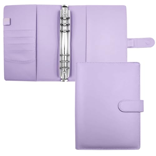 ROEOWENE A5 Ringbuch 6 Loch Nachfüllbar A5 Binder Notebook Ringbuch Abdeckung PU Leder Loseblatt Notizbuch Kompatibilität mit Budgetblätter,Binder Taschen,Bindekarte Sammler,Fotokartenalbum-Violett ROEOWENE A5 Ringbuch 6 Loch Nachfüllbar A5 Binder Notebook Ringbuch Abdeckung PU Leder Loseblatt Notizbuch Kompatibilität mit Budgetblätter,Binder Taschen,Bindekarte Sammler,Fotokartenalbum-Violett von ROEOWENE