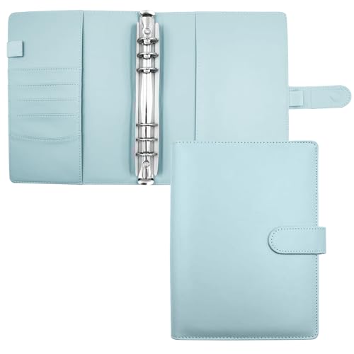 ROEOWENE A5 Ringbuch 6 Loch Nachfüllbar Binder Notebook Ringbuch Abdeckung PU Leder Loseblatt Notizbuch Budget Kompatibilität mit Budgetblätter,Binder Taschen,Bindekarte Sammler,Fotokartenalbum-Blau ROEOWENE A5 Ringbuch 6 Loch Nachfüllbar Binder Notebook Ringbuch Abdeckung PU Leder Loseblatt Notizbuch Budget Kompatibilität mit Budgetblätter,Binder Taschen,Bindekarte Sammler,Fotokartenalbum-Blau von ROEOWENE