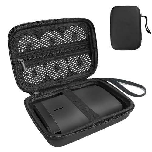 ROEOWENE Tasche für SUPVAN E10 Etikettendrucker Etikettiergerät Mini Drucker Schutzhülle für Nelko P21/NIIMBOT D11/Pristar P15 Bluetooth Beschriftungsgerät Tragbarer Labeldrucker (Nur Tasche)-Schwarz1 von ROEOWENE