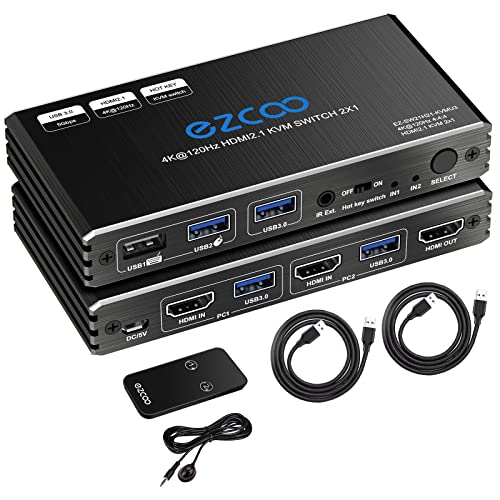 8K HDMI 2.1 KVM Switch 4K 120Hz 8K 60Hz USB 3.0 Hotkey 48Gbps IR Remote 2 Ports KVM Switch Share 2 Computers with one Keyboard Mous HDR D-olby Vision HDCP2.2 Control USB3.0 Cable x2 8K HDMI 2.1 KVM Switch 4K 120Hz 8K 60Hz USB 3.0 Hotkey 48Gbps IR Remote 2 Ports KVM Switch Share 2 Computers with one Keyboard Mous HDR D-olby Vision HDCP2.2 Control USB3.0 Cable x2 von ROFAVEZCO