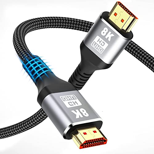 HDMI 2.1 Kabel 1.8 m 8K Ultra HD 48 Gbit/s High Speed 8K60 4K120 eARC HDR10 4:4 HDCP 2.2 & 2.3 Dolby kompatibel mit Fire TV/Roku TV/PS5/Xbox Series X/Sam. Sung/Sony/LG von ROFAVEZCO