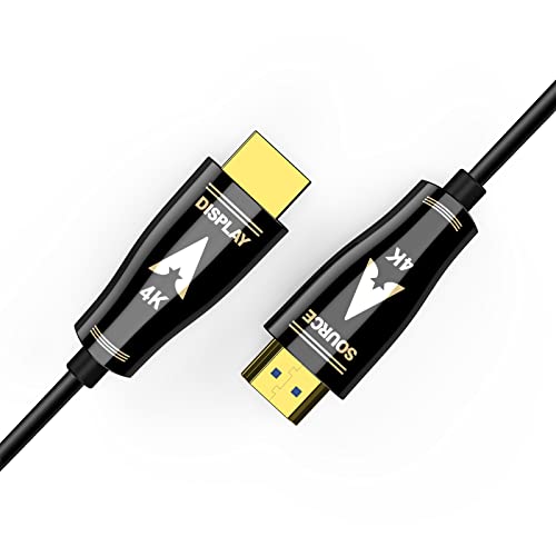 HDMI Glasfaser Kabel 10m unterstützt 4K60 4:4:4 Chroma, eARC, 18G/BPS HDR Dolby Vision und Atmos, HDCP2.2, Zinklegierung, ultradünn und flexibel, HDMI aktives Kabel, AOC30 von ROFAVEZCO