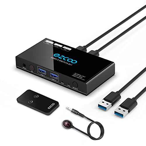 USB 3.0 Switch 2 In 4 Out USB 3.0 Sharing Switcher IR Romte KVM Switch Hub für Maus, Tastatur, Scanner, Drucker mit 2 Stück von 1m USB 3.0 A auf A USB 3.0 Switch 2 In 4 Out USB 3.0 Sharing Switcher IR Romte KVM Switch Hub für Maus, Tastatur, Scanner, Drucker mit 2 Stück von 1m USB 3.0 A auf A von ROFAVEZCO