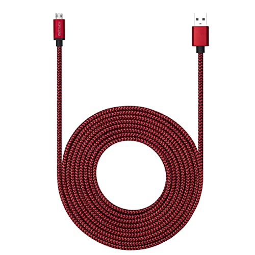 ROFICORD Micro-USB-Kabel 4,6m mit 3A Schnellladung, extra langes und extrem langlebiges Ladekabel für Galaxy S7/S6/J8/J7 Note 5, Kindle, LG, PS4, Kamera, Xbox One und mehr (rot) von ROFICORD