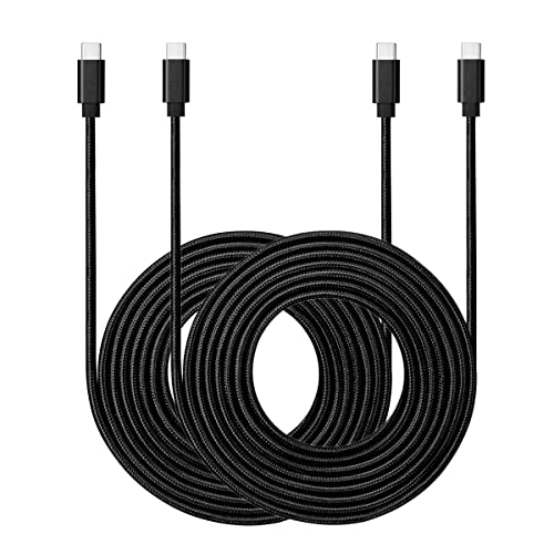 ROFICORD USB C auf USB C Kabel, [2 Stück 3m] 60W Power Delivery Schnellladung Typ C Kabel kompatibel mit MacBook Pro/Galaxy S20/Microsoft Surface/Google Pixel und anderen USB-C-Geräten (Schwarz) von ROFICORD