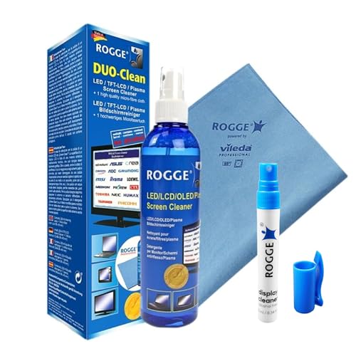 ROGGE DUO-Clean Screen Cleaner 250ml + 1 Microfasertuch 38x40cm + 10ml Spray Pen von ROGGE