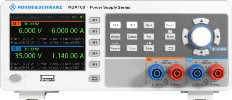 NGA 102 - Labornetzgerät NGA102, 0 - 35 V, 0 - 6 A, 80 W, 2 Kanäle von ROHDE & SCHWARZ
