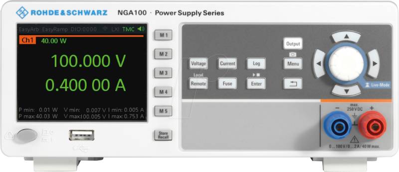 NGA 141 - Labornetzgerät NGA141, 0 - 100 V, 0 - 2 A, 40 W, 1 Kanal von ROHDE & SCHWARZ
