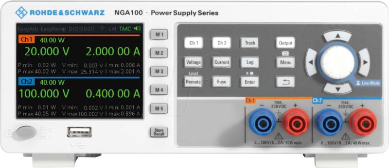 NGA 142 - Labornetzgerät NGA142, 0 - 200 V, 0 - 4 A, 80 W, 2 Kanäle von ROHDE & SCHWARZ