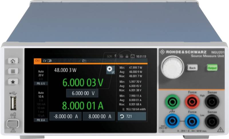 NGU 201 COM - Labornetzgerät NGU201,  0 - 20 V, 0 - 8 A, mit Optionspaket von ROHDE & SCHWARZ