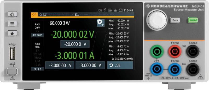 NGU 401 G - Labornetzgerät,  -20 ... +20 V, 0 - 8 A, GPIB, 4 Quadranten von ROHDE & SCHWARZ