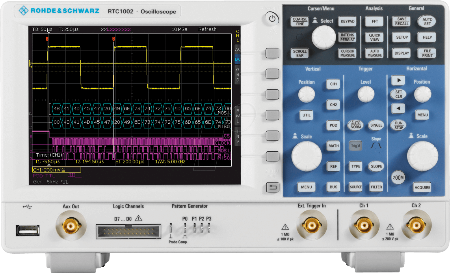 RTC 1K 202M - Mixed-Signal-Oszilloskop RTC 1000, 200 MHz, 2 Kanäle von ROHDE & SCHWARZ