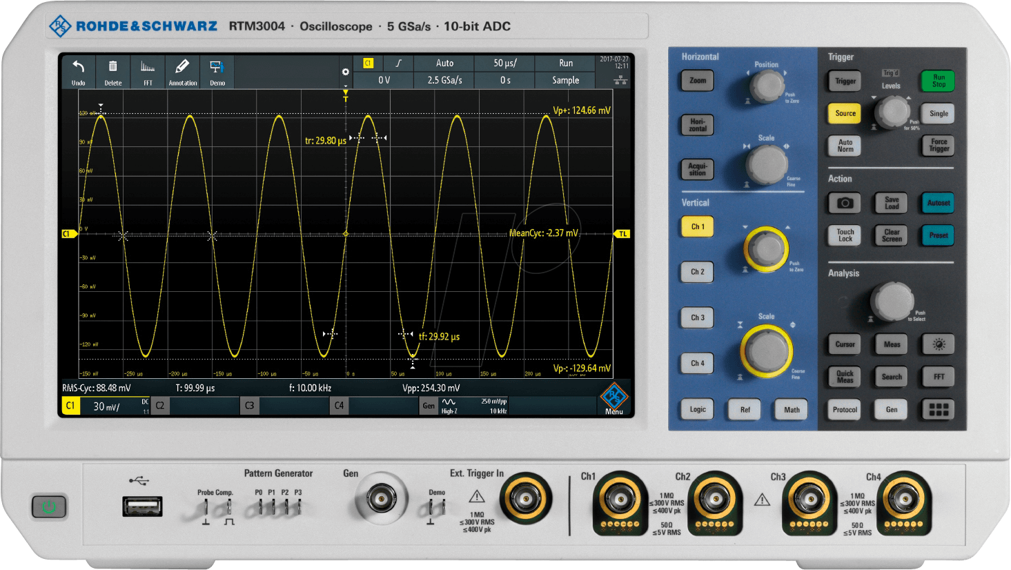 RTM 3K 04 - Digital-Speicher-Oszilloskop RTM 3000, 100 MHz, 4 Kanäle von ROHDE & SCHWARZ