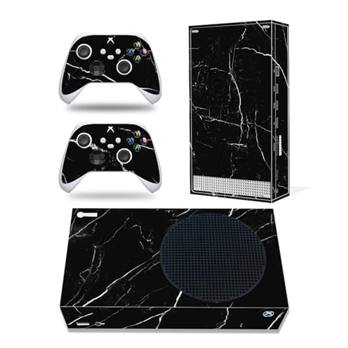 Skin Sticker für Xbox Series S Konsole und Controller, Vinyl-Aufkleber Serie S, Schutzzubehör für X-Box Serie S (schwarzer Marmor) von ROIPIN