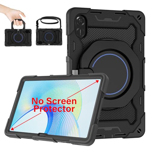 ROISKIN Honor Pad X9 11,5 Zoll 2023: Robuste Hülle für Tablet Honor Pad X8 Pro mit Stifthalter, drehbarem Ständer und Schulterriemen - Schwarz von ROISKIN