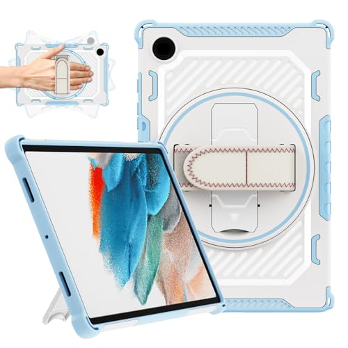 ROISKIN Hülle für Samsung Galaxy Tab a8 Hülle 10.5 Zoll: Stoßfest Robuste Schutzhülle für Samsung Tablet A8 Hülle 2021 mit 360 Rotation Stand/Handschlaufe für Kinder Jungen Mädchen,Blau von ROISKIN