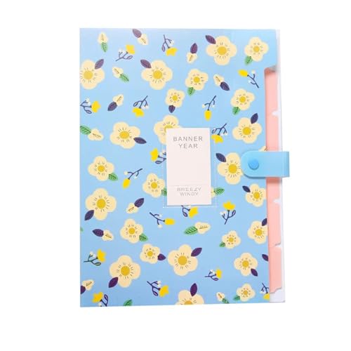 Basics Expanding File Folder Organiser, 6 Schichten Dokumententasche Niedlicher Datei-Organizer Rechnungsordner Aufbewahrungstasche Schreibwaren Bürobedarf Ordner(Blue) von ROJDFCNBW
