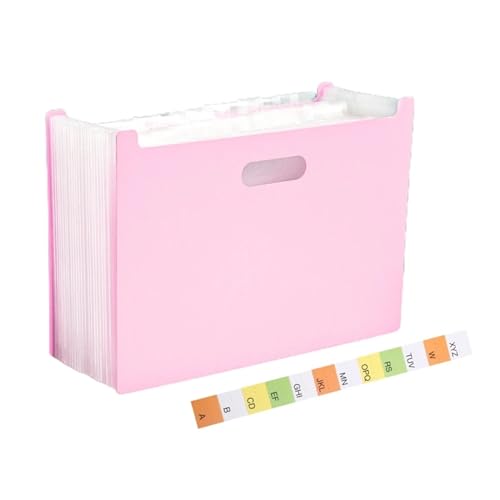 Basics Expanding File Folder Organiser, A4-Dateiordner, Dokumenten-Organizer, max. 2000 Blatt, tragbare Griffe for Schule, Büro, Zuhause, Ordner(Pink) von ROJDFCNBW