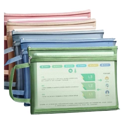 Plastic Wallets Zip Folders, A4 Zip Datei Ordner Schule Bürobedarf Bleistift Fall Kosmetik Make-Up Taschen for Spielzeug(Light Blue) von ROJDFCNBW