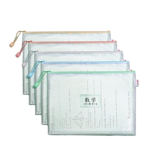 Plastic Wallets Zip Folders, Büro Studenten Lehrbuch Test Papier Archiv Beutel Mesh Reißverschlusstasche(63484) von ROJDFCNBW