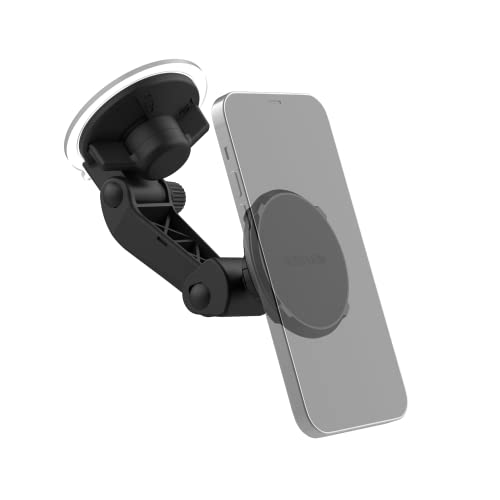 ROKFORM - Verstellbare magnetische Telefonhalterung für Windschutzscheibe, kompatibel mit MagSafe-Schutzhüllen und -Hüllen, starker Saugnapf, Neigung um 210 °, 360 ° drehbar von ROKFORM