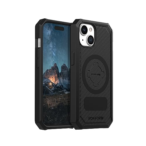 ROKFORM - iPhone 15 Hülle, Rugged Serie, magnetisch, iPhone 15 Hülle mit RokLock Drehverschluss, schützende Apple Gear, Fallgetestete Rüstung (Schwarz) von ROKFORM