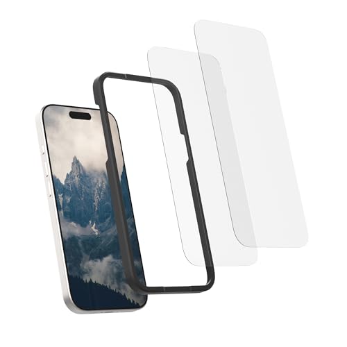 Rokform Displayschutzfolie kompatibel mit iPhone 16, Active Touch, bruchsicher, High Definition, hüllenfreundlich, gehärtetes Glas, iPhone-Displayschutzfolie, 2 Stück (klar) von ROKFORM