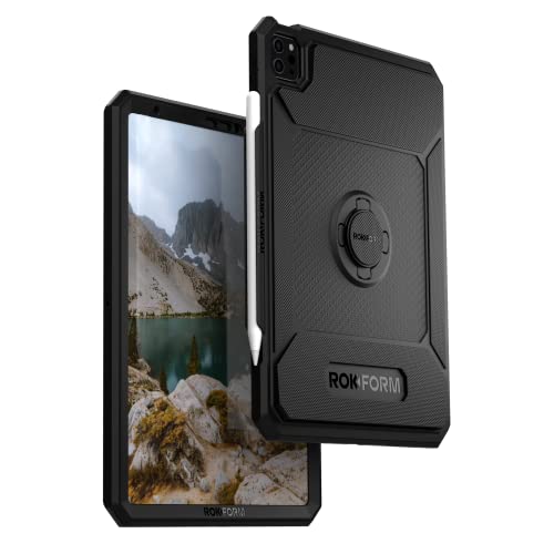 Rokform Robuste iPad-Hülle 10.9-11 Zoll, magnetische Hülle mit RokLock Twist Lock, iPad Air 4 (2020) und iPad Pro 11 Zoll 5./4./3. Generation (2020) 021/2 020/2018),Schwarz von ROKFORM