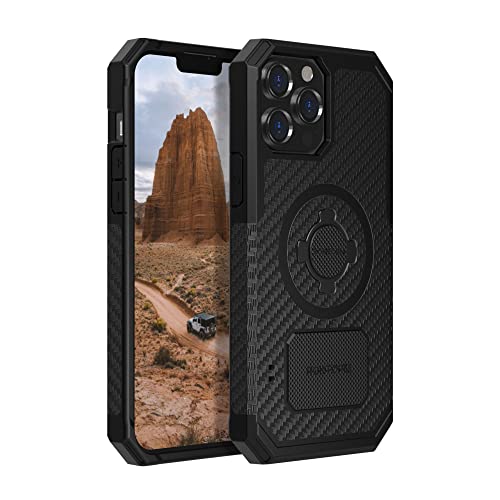 Rokform - iPhone 13 Pro Max Hülle, Rugged Series, Dual Magnet Plus MagSafe kompatibel, magnetische Schutzhülle Apple Gear, iPhone Cover mit RokLock Drehverschluss, sturzgetestete Rüstung (schwarz) von ROKFORM