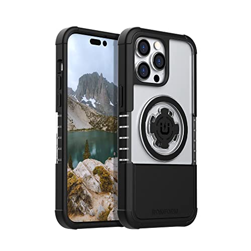 ROKFORM - iPhone 14 Pro Max Hülle, Crystal Series, Dual Magnet + MagSafe kompatibel, klare Apple Hülle, iPhone Cover mit RokLock Twist Lock, Slim Magnetic Drop Tested Armor (Clear) von ROKFORM