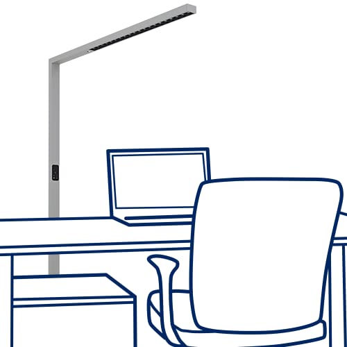 ROLF KERN - LED Stehlampe Büro | Clever-Pro | Moderne Standleuchte mit PIR-Bewegungsmelder Tageslichtsensor, 10.150 lm dimmbar per Touch Display als Büro-Lampe Schreibtischleuchte von ROLF KERN