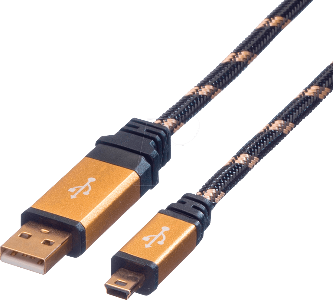 ROLINE 11028821 - USB 2.0 Kabel, A Stecker auf Mini-B Stecker, 0,8 m von ROLINE GOLD