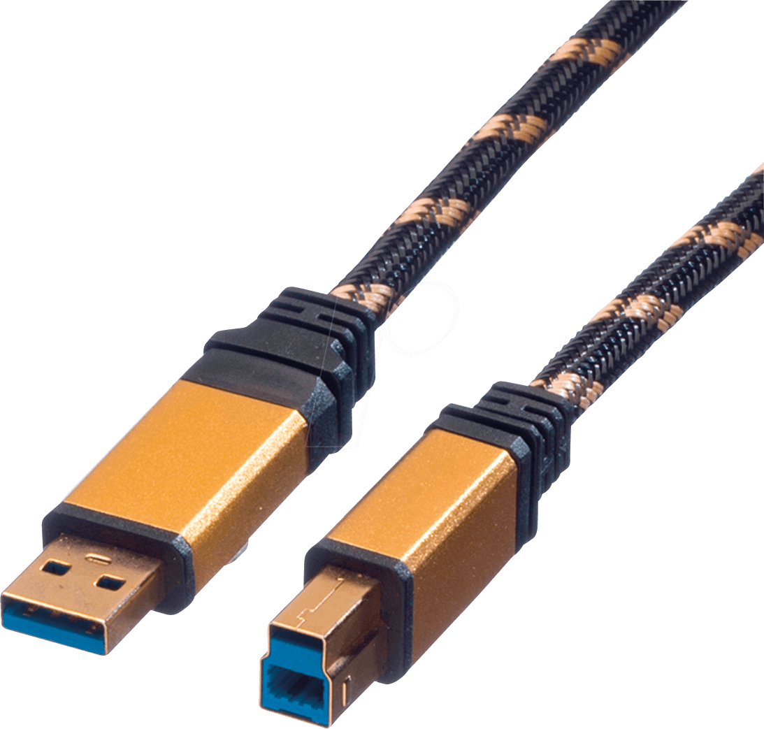 ROLINE 11028900 - USB 3.0 Kabel, A Stecker auf B Stecker, 0,8 m von ROLINE GOLD